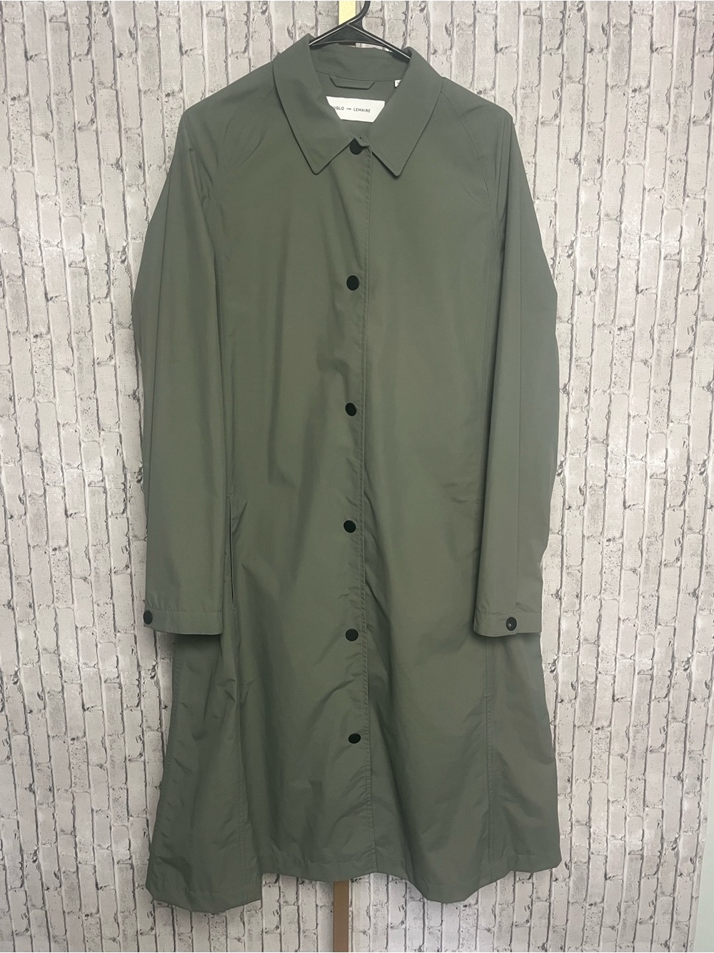 Uniqlo x Lemaire Long Rain Trench Coat Olive S small minimalist